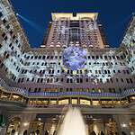 Lunar Rainbow by Phoebe Hui, projection onto the Peninsula HK facade.